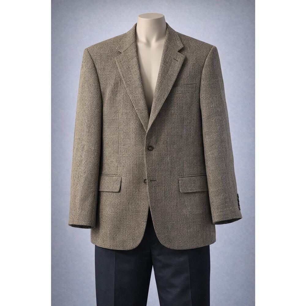 Vintage Towncraft Tweed Blazer 46R Brown Herringbone Sport Coat Classic